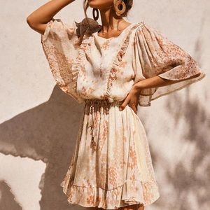 Bell sleeves, floral, boho bohemian style dress